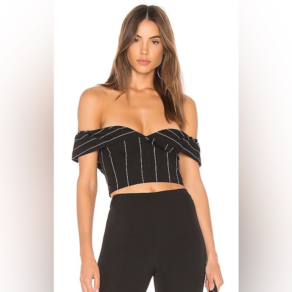 Alps Bodice Top in Black Base Stripe Size Small